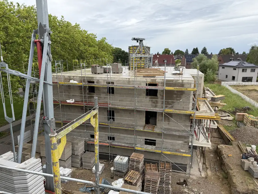 Rohbau Willy-Brandt-Ring Alsdorf - Blick über die Geschossdecke