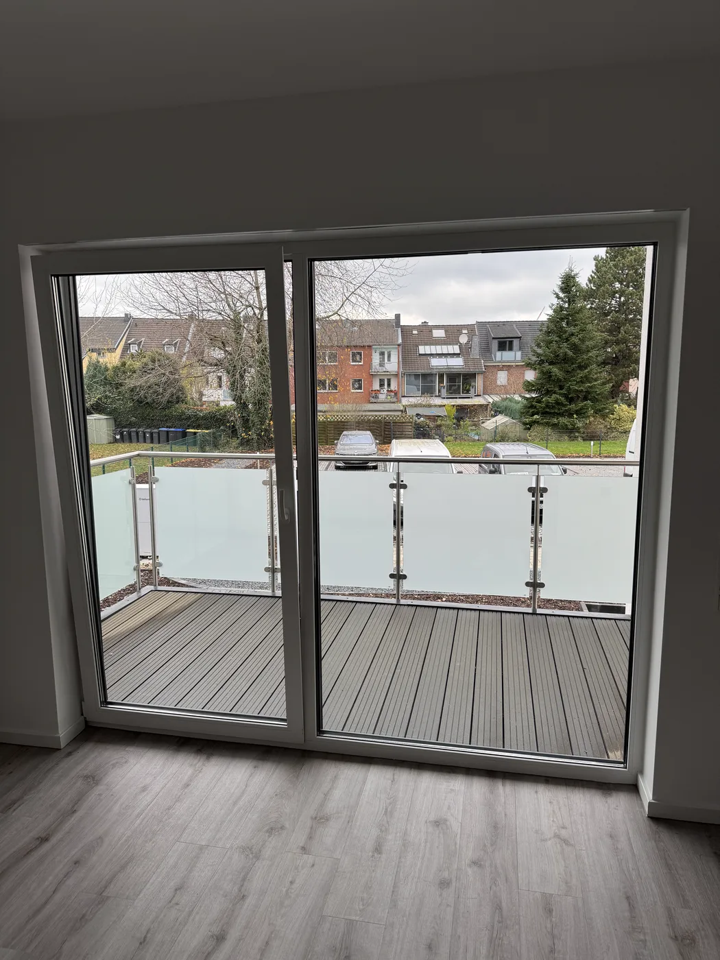 Balkon mit Ausblick der Wohnung Grünstraße 40, 1. OG
